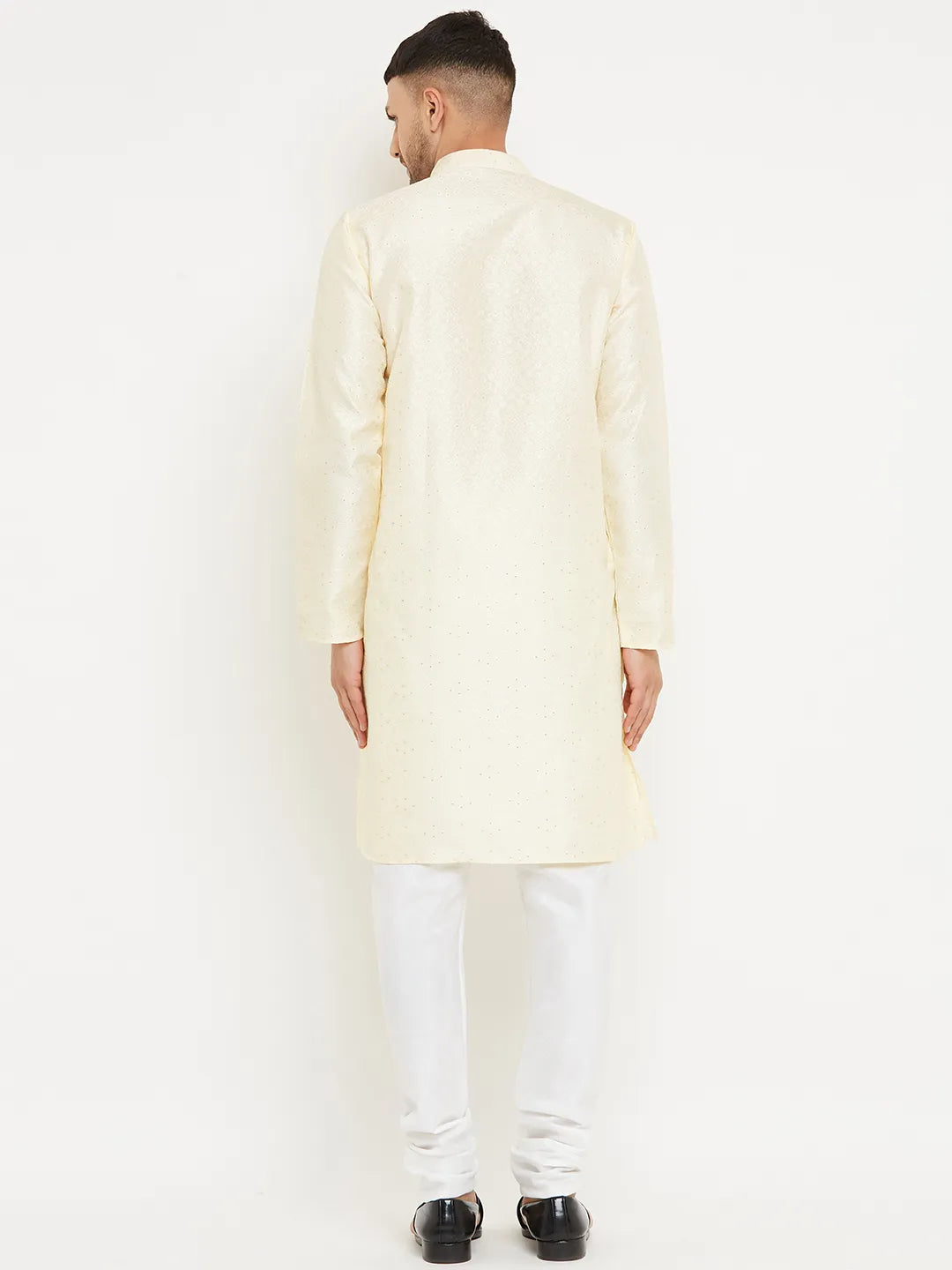 Effortless Elegance Cream Designer Kurta Churidar Sets for Men's Distinctive Style