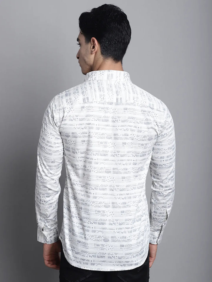 Timeless Elegance Discover the Crisp Sophistication of Our White Printed Shirts for Men