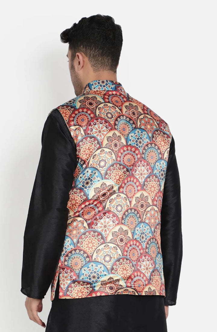 Multi-Colour Flower Print Modi Jacket for Men