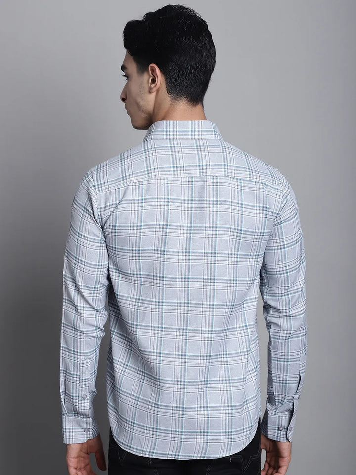 Sophisticated Simplicity Men's Grey Check Cotton Shirt – Classic Checks, Contemporary Style