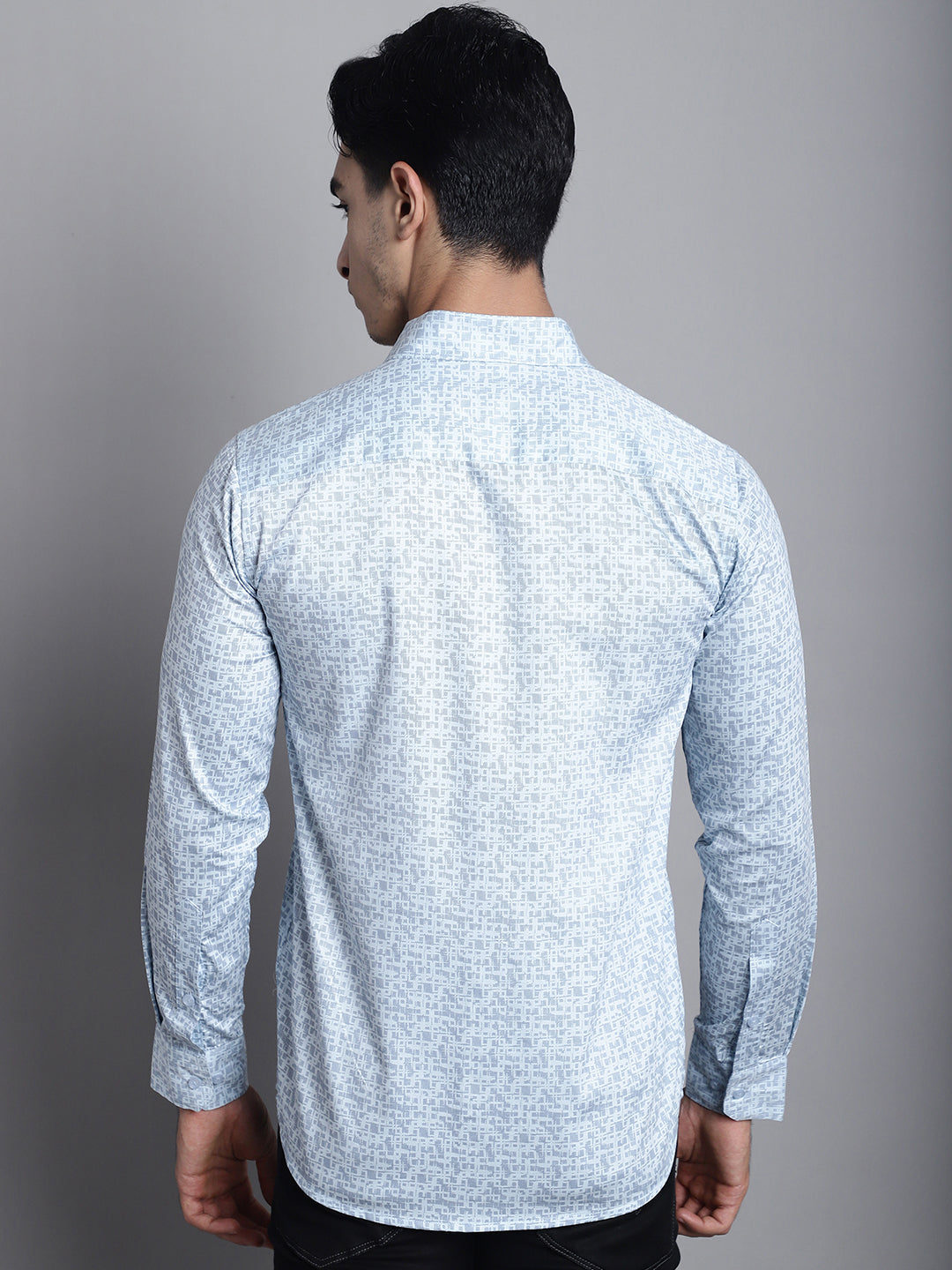 Sky Blue Elegance Explore Our Printed Shirts for Men in Refreshing Hues