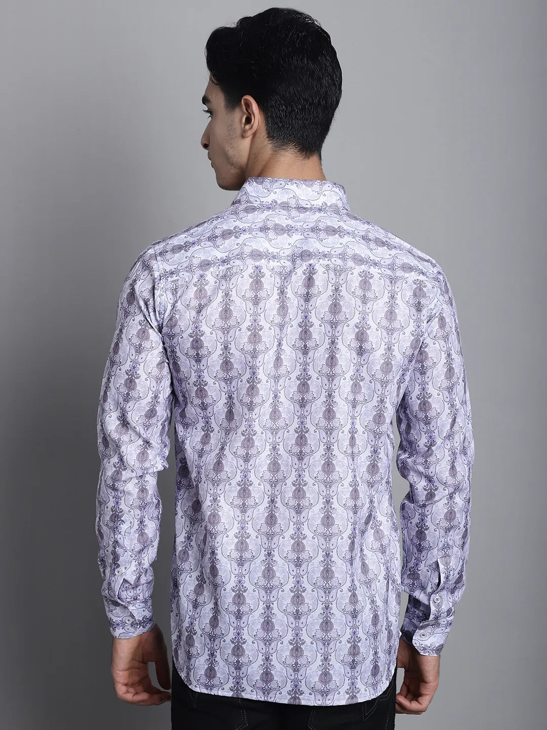 Modern Elegance Explore White and Grey Men's Printed Shirts for a Distinctive Style Statement