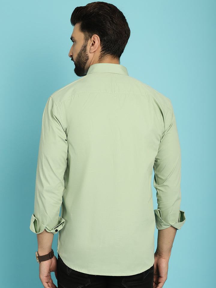 Men's Elevate Your Style with Our Green Casual Shirt