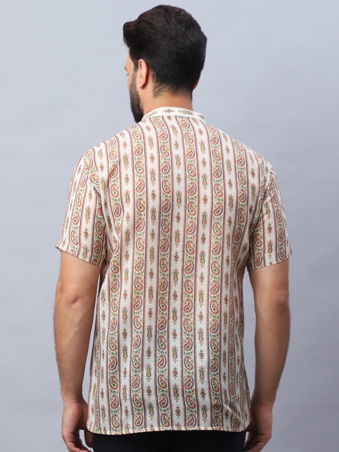 Vintage Paisley Cream Short Kurta