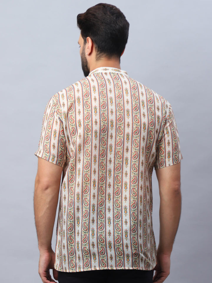 Vintage Paisley Cream Short Kurta