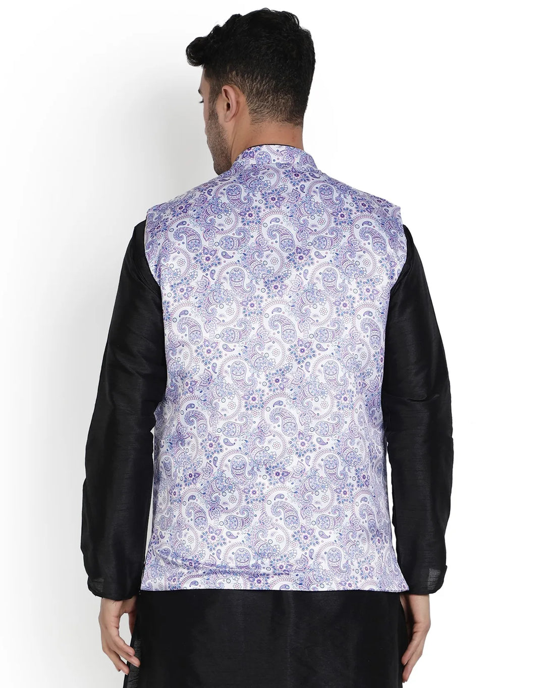 Royal Blue Reverie Unveil Style with Our Printed Modi Jacket for Men