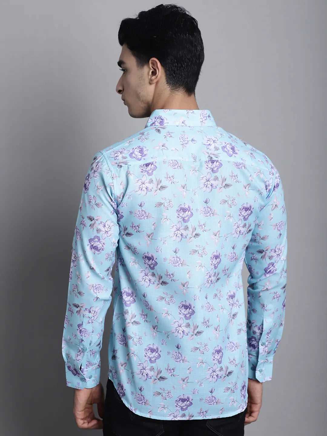 Blue Horizon Elevate Your Style with Men's Printed Shirts in Captivating Blue Designs