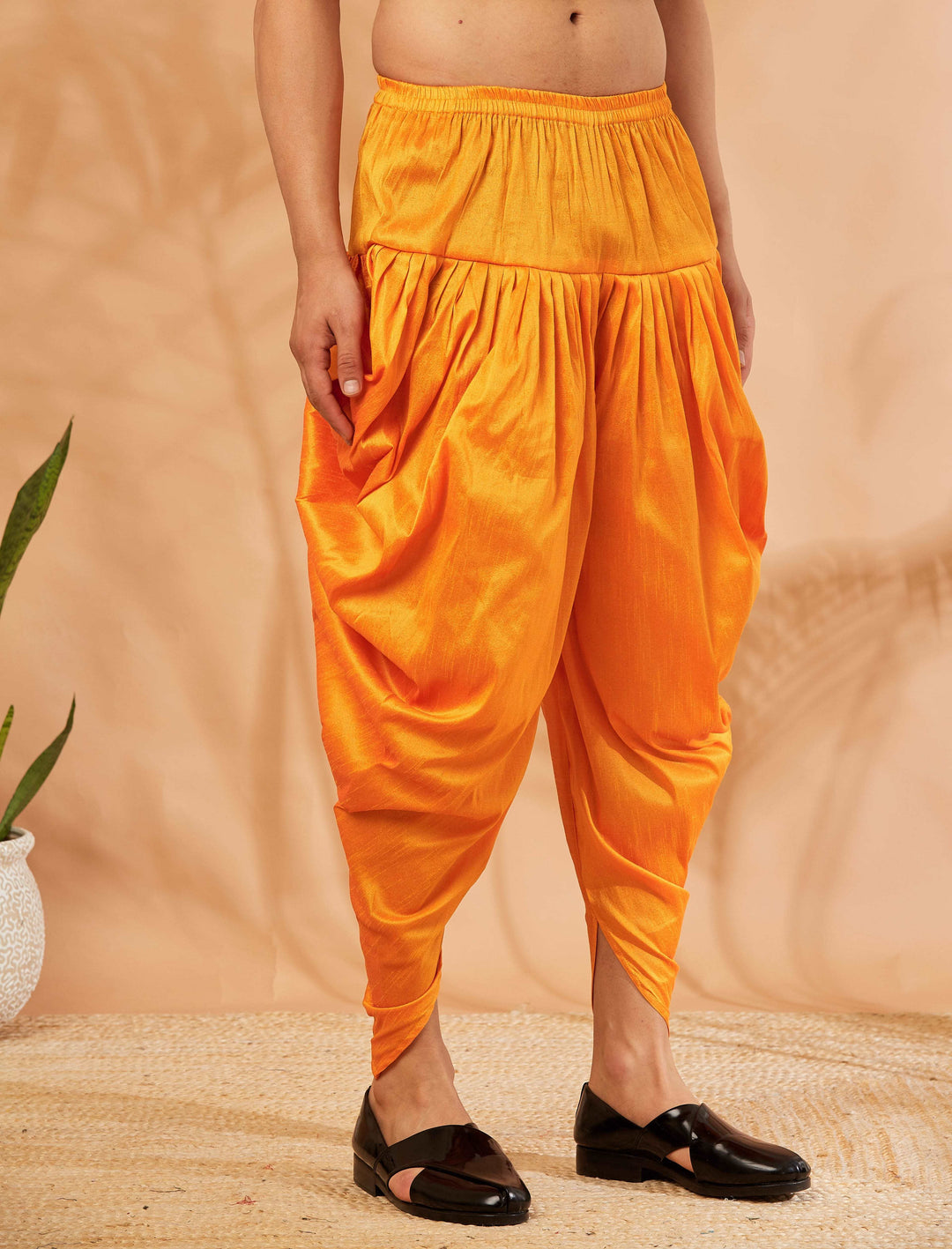 Men's Orange Authentic Indian Dhoti Elevate Your Ethnic Style