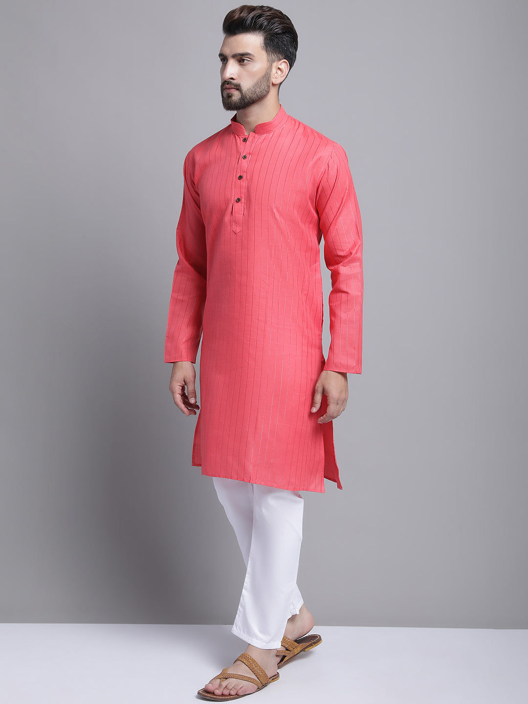 Men's Lining Cotton Regular Black Kurta With Pyjamas.