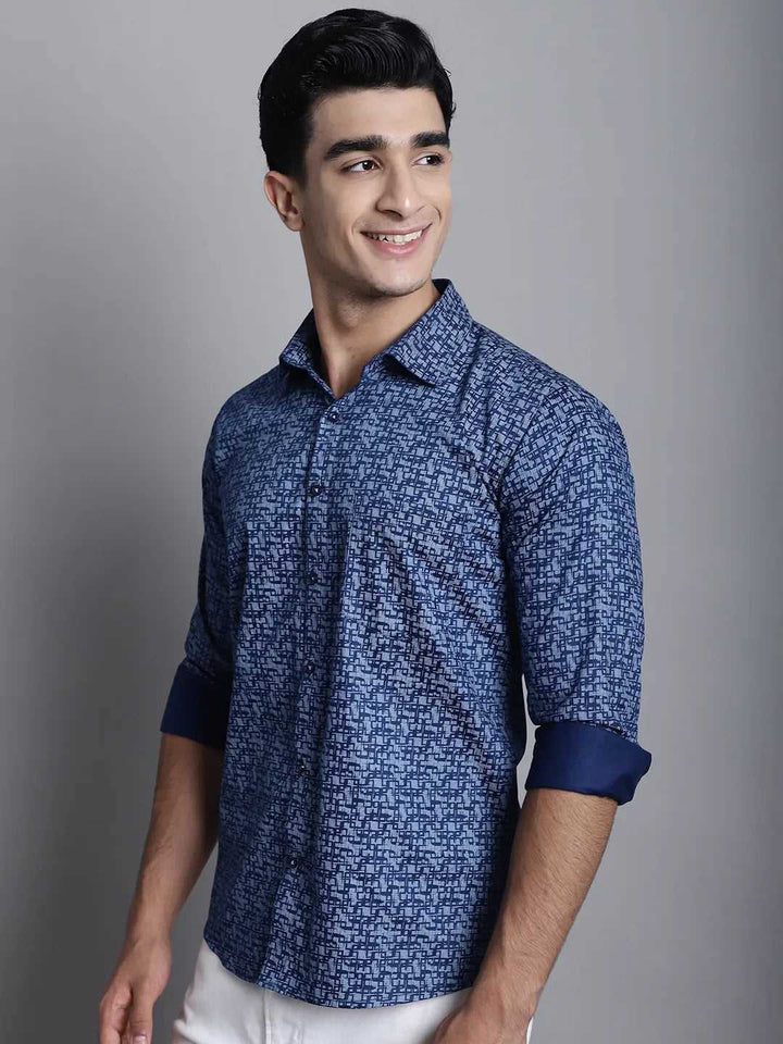 Blue Horizons Elevate Your Wardrobe with Our Stylish Printed Shirts for Men