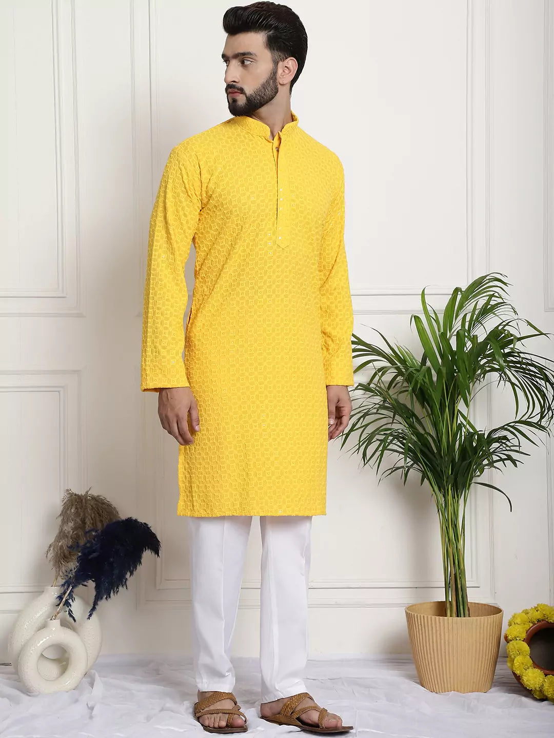 Men's Radiant Yellow Kurta Pant: Embrace Vibrant Traditional Style