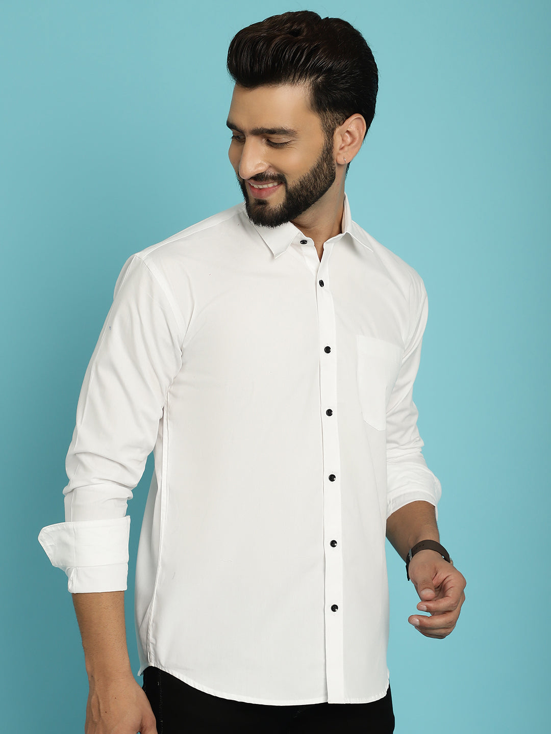 Men's Redefine Casual Sophistication with Our White Casual Shirt