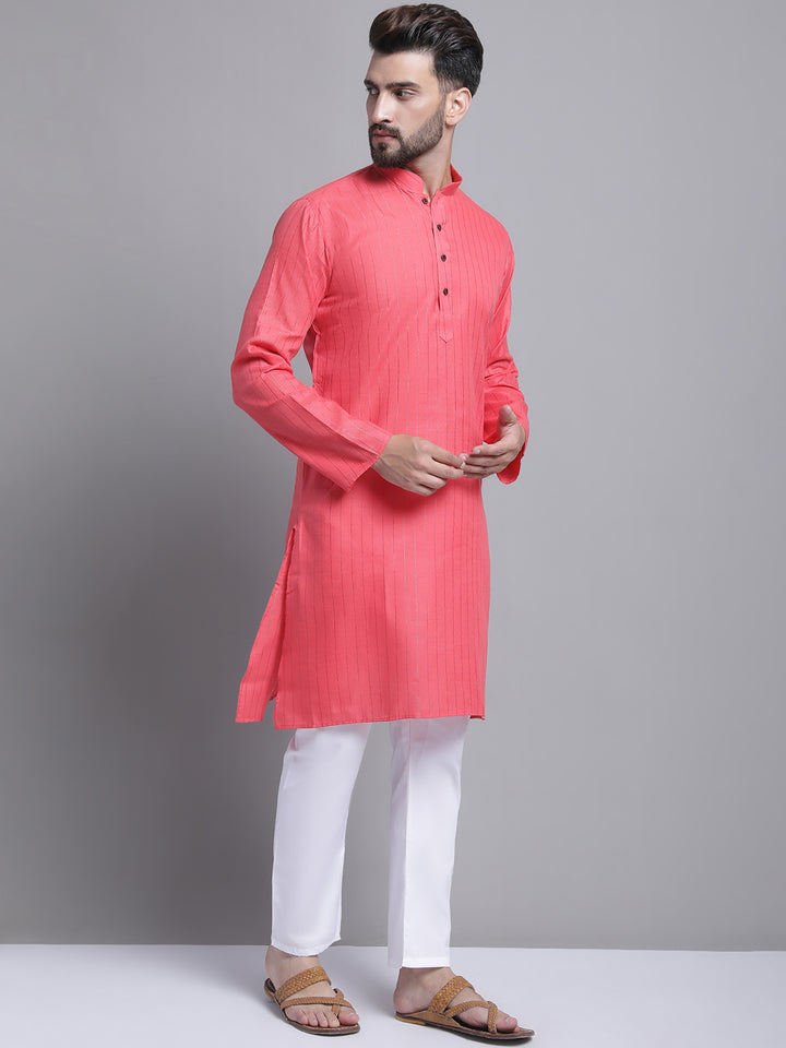 Men's Lining Cotton Regular Black Kurta With Pyjamas.