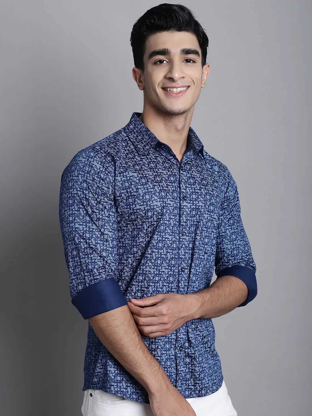 Blue Horizons Elevate Your Wardrobe with Our Stylish Printed Shirts for Men