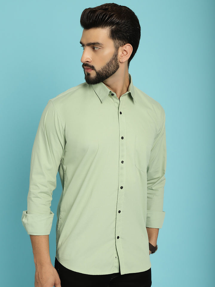 Men's Elevate Your Style with Our Green Casual Shirt