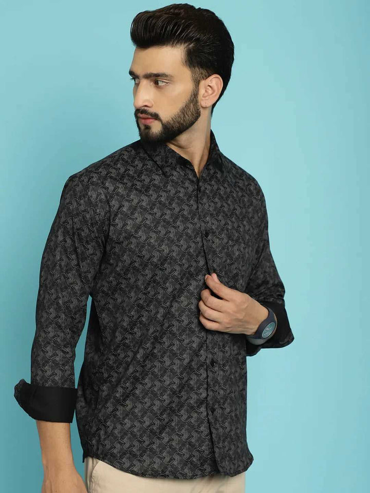 Bold Statements Black Printed Shirt for Men