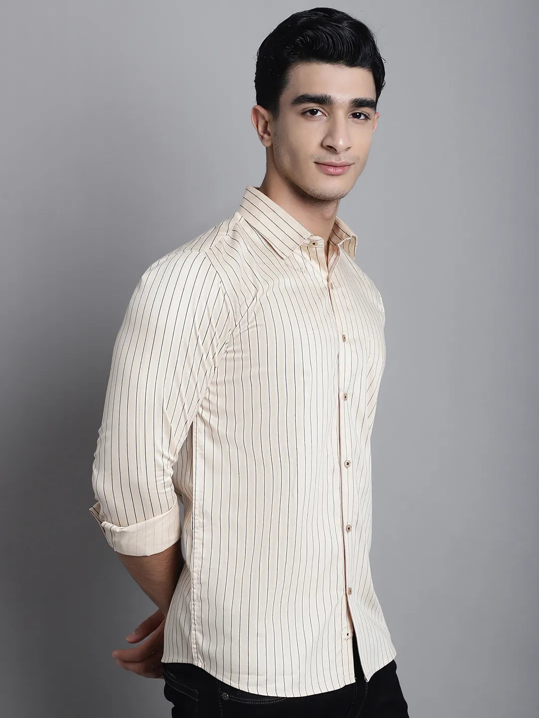 Classic Comfort Men's Beige Cotton Shirts