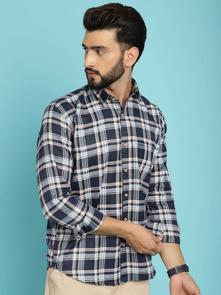 Men's Elevate Your Look with Our Black Check Shirt