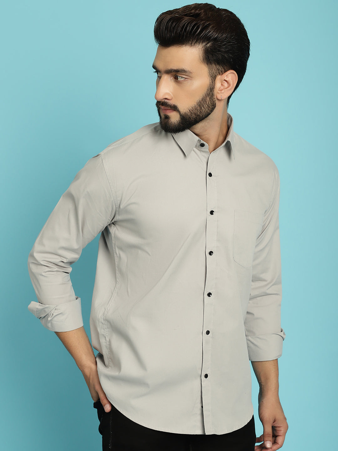 Men's Elevate Your Wardrobe with our Grey Casual Shirt