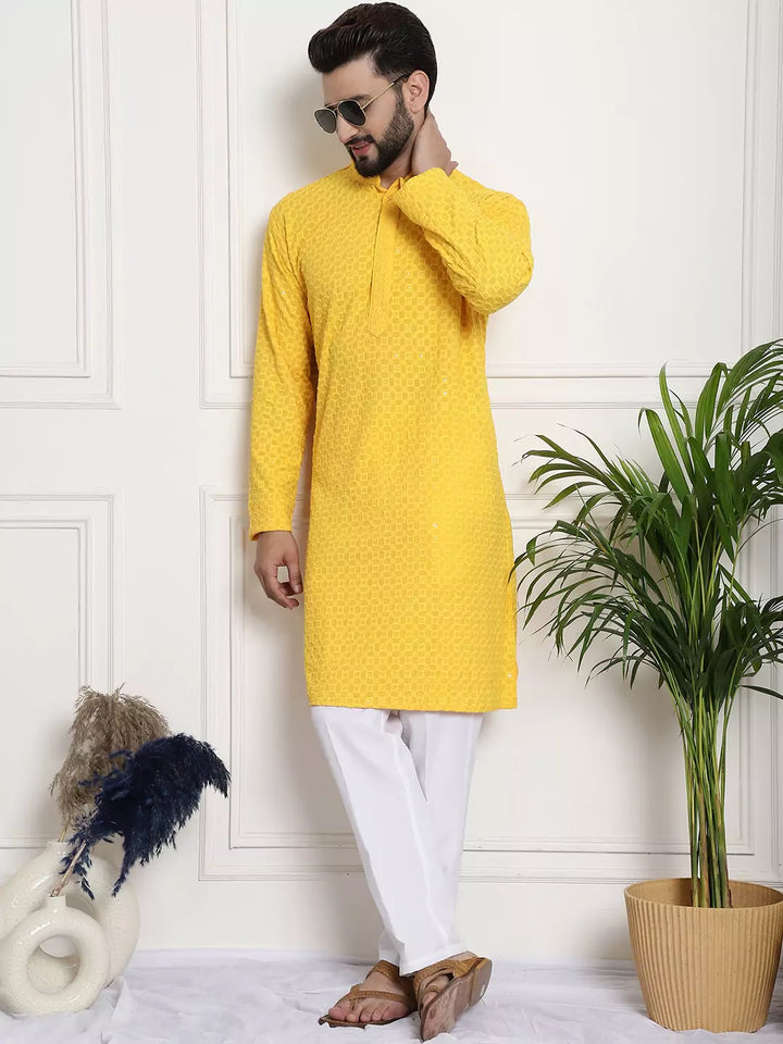 Men's Radiant Yellow Kurta Pant: Embrace Vibrant Traditional Style