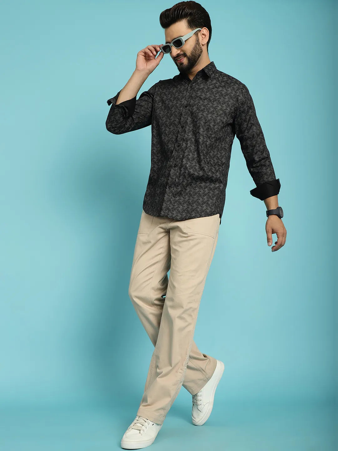 Bold Statements Black Printed Shirt for Men