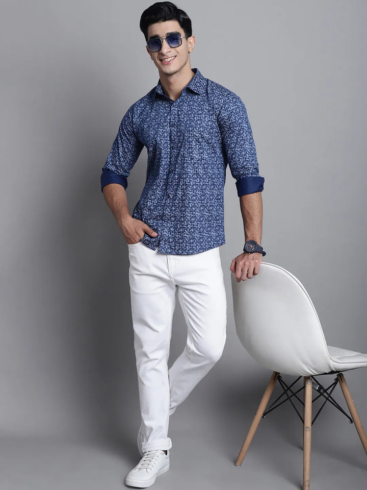 Blue Horizons Printed Shirts for Men