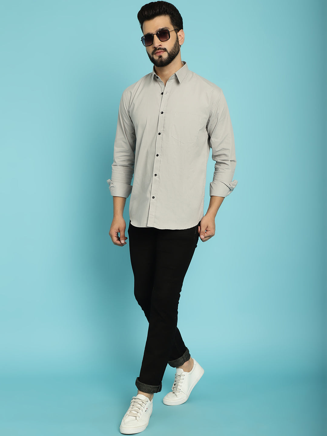 Men's Elevate Your Wardrobe with our Grey Casual Shirt