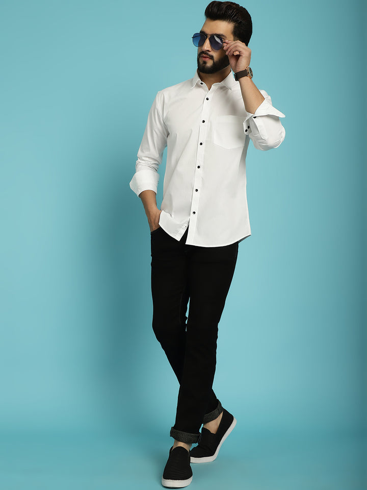 Men's Redefine Casual Sophistication with Our White Casual Shirt