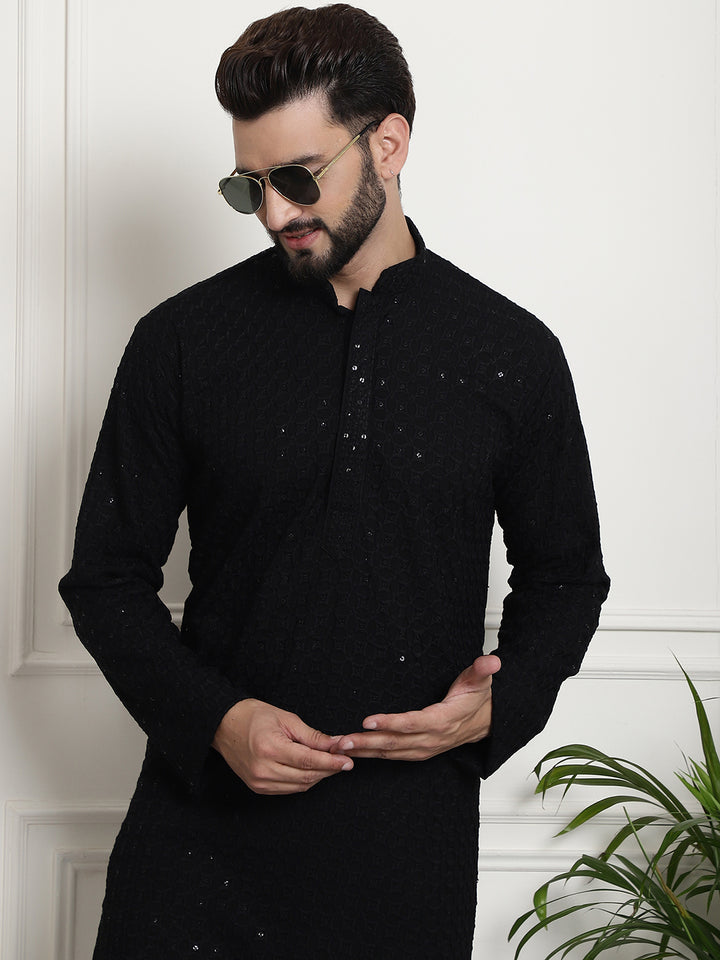 Men's Timeless Black Cotton Kurta Pants Unleash Elegance in Simplicity