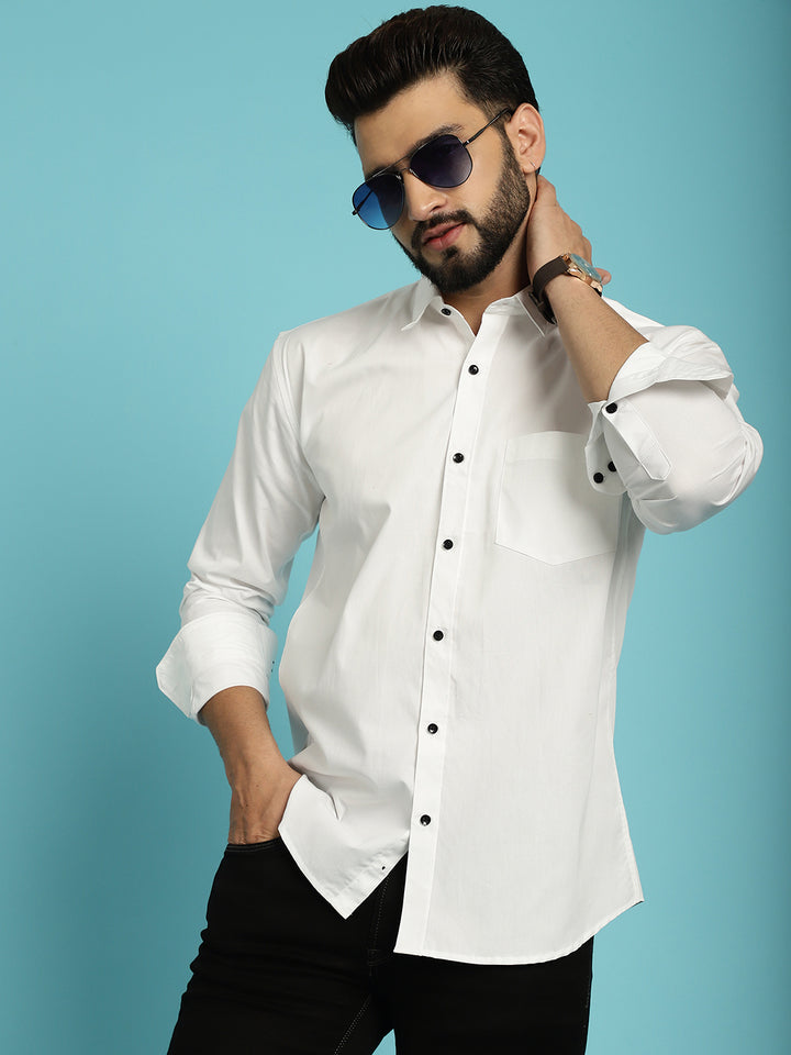 Men's Redefine Casual Sophistication with Our White Casual Shirt