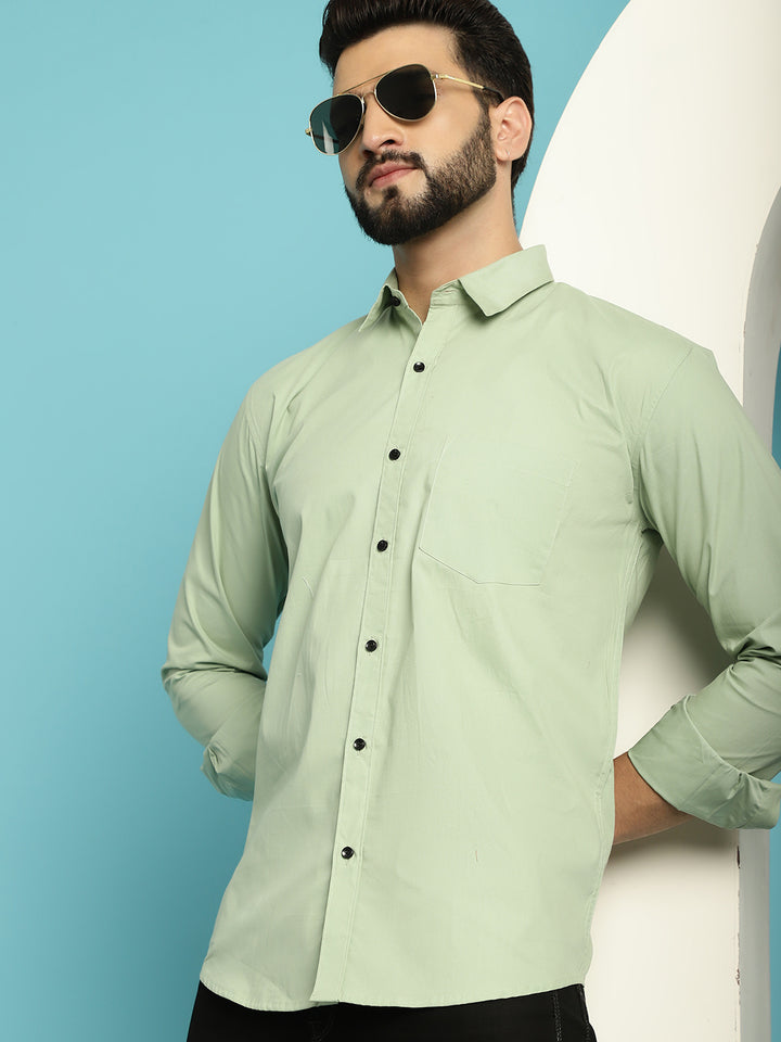 Men's Elevate Your Style with Our Green Casual Shirt