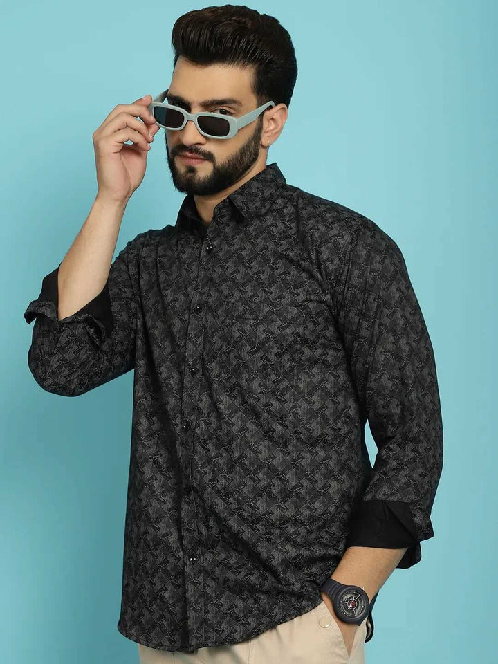 Bold Statements Black Printed Shirt for Men