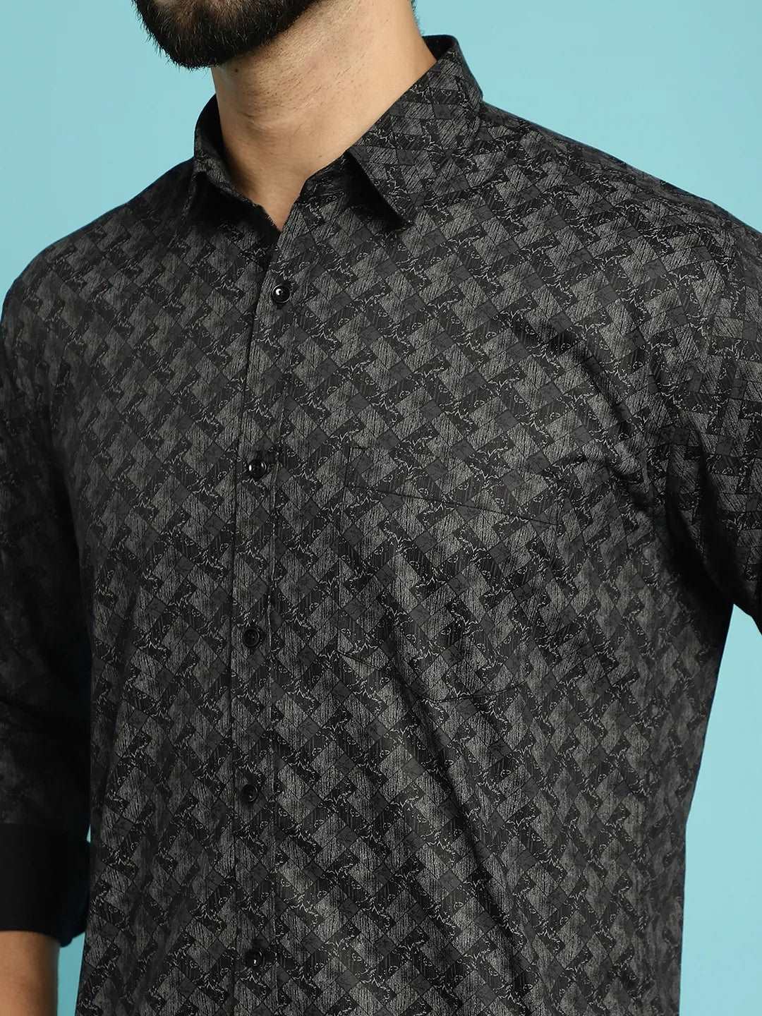 Bold Statements Black Printed Shirt for Men