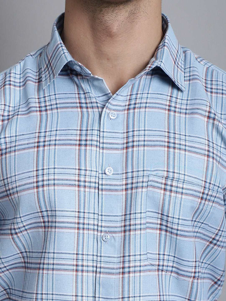 Men's Casual Cotton Checked Shirt