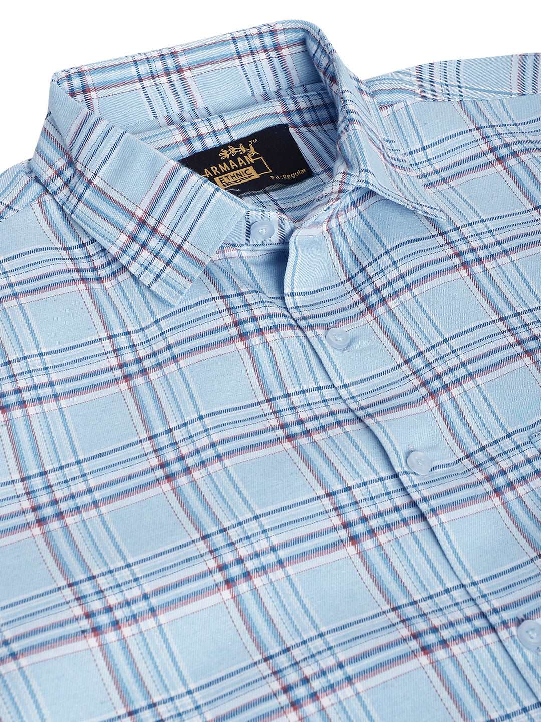 Men's Casual Cotton Checked Shirt