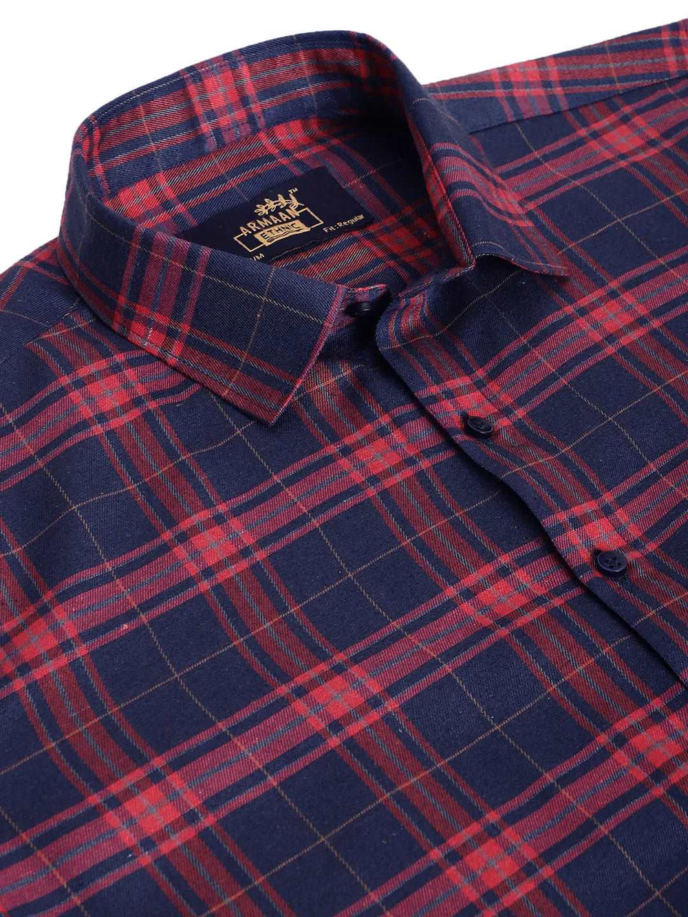 Fireside Elegance Men's Red Check Casual Cotton Shirt