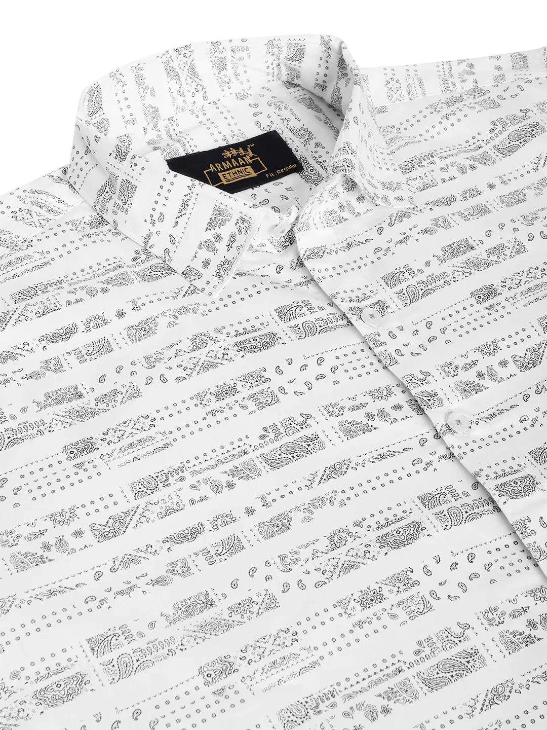 Timeless Elegance Discover the Crisp Sophistication of Our White Printed Shirts for Men