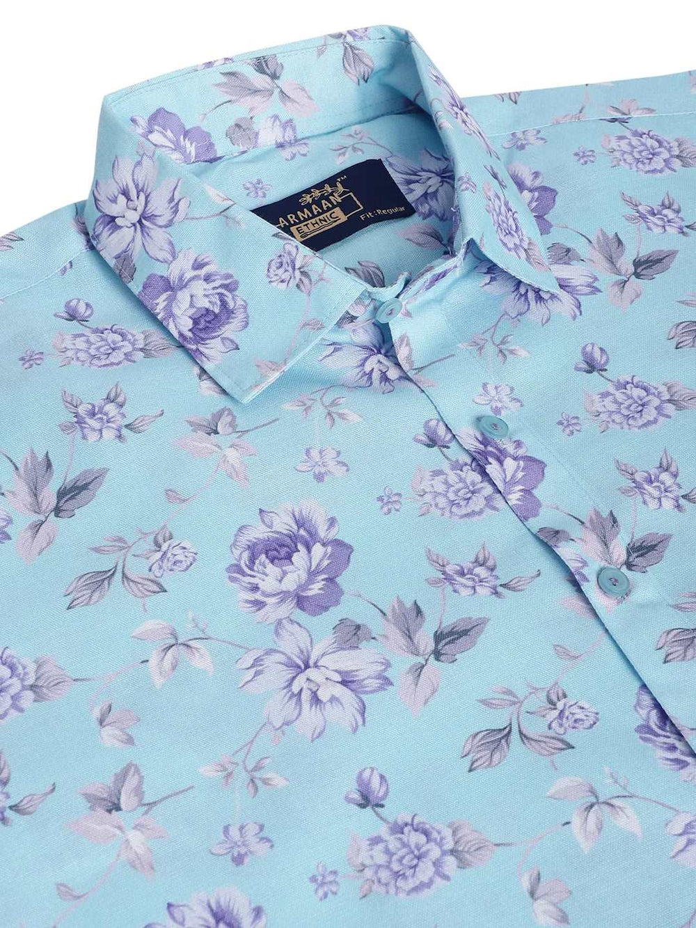 Blue Horizon Elevate Your Style with Men's Printed Shirts in Captivating Blue Designs