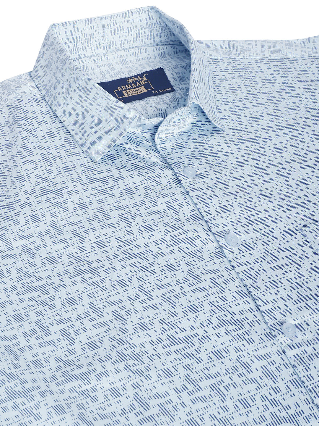 Sky Blue Elegance Explore Our Printed Shirts for Men in Refreshing Hues