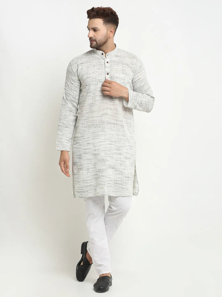 Nature's Elegance Green Khadi Cotton Kurta Pyjama Set for Men - Embrace Style with Comfort in Every Thread