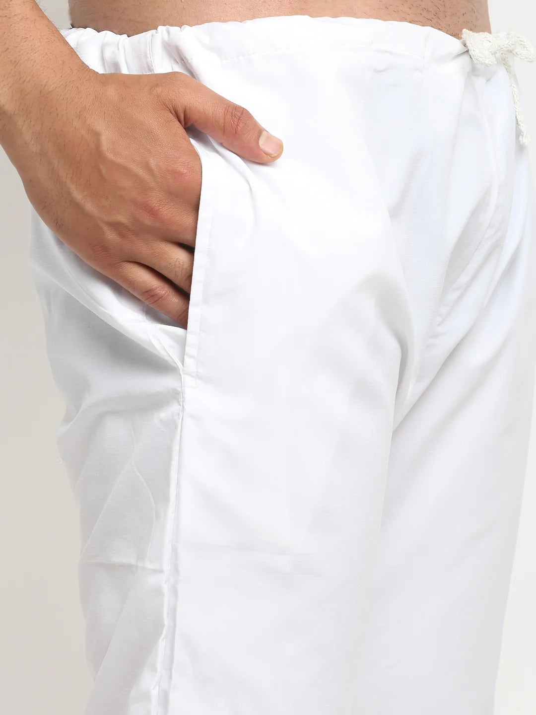 Men's Elegant White Cotton Night Kurta Pajama Set - Comfortable Sleepwear